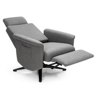 Costway - Massage Recliner Chair with Remote Control and Adjustable Headrest - Grey - Angle