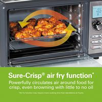 Hamilton Beach - Sure-Crisp XL 1.12 Cu. Ft. Air Fryer Digital Toaster Oven - Black and Stainless ... - Angle