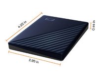 WD - My Passport for Mac 2TB External USB 3.0 Portable Hard Drive - Blue - Angle