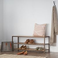 TRINITY - 3-Tier Bamboo Shoe Bench | Bronze Anthracite - Bronze Anthracite® - Angle