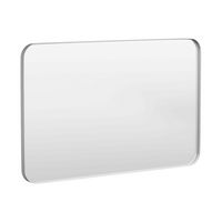 LOVMOR - 48 in. W x 30 in. H Tempered Glass Rounded Rectangle Framed Wall-Mounted Bathroom Vanity... - Angle