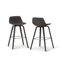 Simpli Home - Randolph Bentwood Counter Height Stool (Set of 2) - Charcoal Grey, Black - Angle