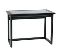 OSP Home Furnishings - Tool Less Meridian Computer Desk - Black / Clear Glass - Angle