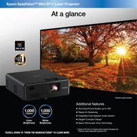 Epson - EpiqVision Mini EF11 Laser Projector - Black - Angle