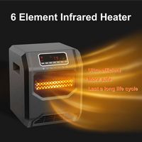 Lifesmart - 6 Element Infrared Heater with Front Air Intake - Black - Angle