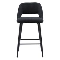 CorLiving - Talia Velvet Counter Height Barstool (Set of 2) - Black - Angle