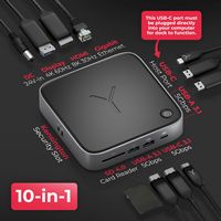 Brydge - Stone CORE with 10 Port for Windows & MacOS Compatible Laptop Powered Charging Docking S... - Angle