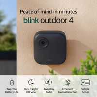 Blink - Outdoor 4 – Wireless smart security camera, two-year battery life, 1080p HD. Sync Module ... - Angle