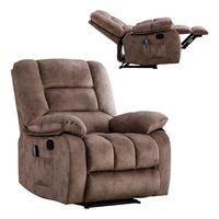 Bestier Massage Recliner Chairs with Heat and Vibration Soft Fabric Single Manual Reclining Chair... - Angle
