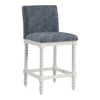 OSP Home Furnishings - Kaylee 26 Spindle Counter Stool - Indigo / Antique White - Angle