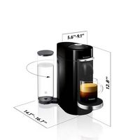 Nespresso - Vertuo Plus Coffee and Espresso Maker by De'Longhi - Piano Black - Angle