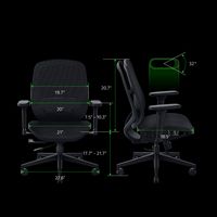 Razer - Fujin with Ultra Durable Breathable Mesh Ergonomic Gaming Chair - Black - Angle