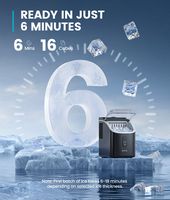 Ecozy - Ice Cube Makers Countertop, 33lbs Per Day Portable Ice Machine - Angle