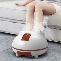 Costway - Steam Foot Spa Bath Massager Foot Sauna Care w/ Heating Timer Electric Rollers Brown - ... - Angle