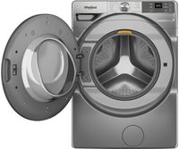 Whirlpool - 4.5 Cu. Ft. High Efficiency Smart Front Load Washer with FreshFlow Vent System - Silver - Angle