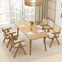 Costway Set of 4 Rattan Accent Chairs Leathaire Dining Chairs Modern Living Room Chairs - White +... - Angle