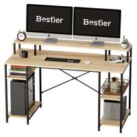 Bestier - Gaming Monitor Shelf Desk with Storage -55