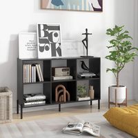 Costway - 6 Cube Storage Shelf Organizer Bookcase Square Cubby Cabinet Bedroom - Black - Angle