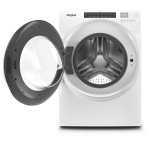 Whirlpool - 4.3 Cu. Ft. High Efficiency Stackable Front Load Washer with 35 Cycle Options - White - Angle