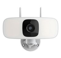 Lorex - 2K Floodlight Wi-Fi Security Camera (with App Controlled Horizontal Pan) - White - Angle