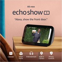 Amazon - Echo Show 5 (newest model), Smart display with Alexa+, 2x the bass and clearer sound - C... - Angle