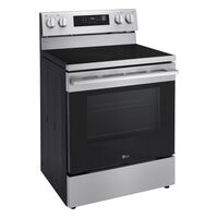 LG - 6.3 Cu. Ft. Freestanding Electric Convection Smart Range with Air Fry and WideView Window - ... - Angle