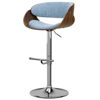 Simpli Home - Amery Mid Century Modern Metal Adjustable Swivel Bar Stool - Denim Blue - Angle