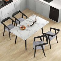 Costway Wooden Dining Chair Set of 2 with Rubber Wood Frame Armrests Padded Cushion - Black - Angle