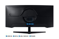 Samsung - 34” Odyssey G5 1000R Curved 1ms 165Hz QHD FreeSync Prem Gaming Monitor - Black - Angle