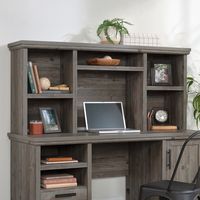 Sauder - Aspen Post Computer Hutch - Pebble Pine - Angle