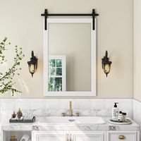 LOVMOR - Rectangle Framed Wall Bathroom Vanity Mirror Accent Mirror - 24