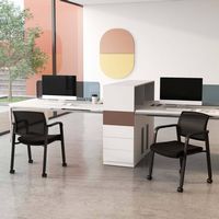 Costway - Conference Mesh Stackable Office Guest Chair  (Set of 2) - Black - Angle