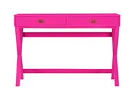 Linon Home Décor - Penrose Two-Drawer Campaign-Style Writing Desk - Raspberry Pink - Angle