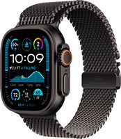 Apple Watch Ultra 2 (GPS+Cellular) 49mm Titanium Case with Black Titanium Milanese Loop - Small -... - Angle