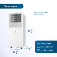 Friedrich - 8500 BTU (5000 DOE) 300 Sq. Ft Portable Air Conditioner Cool Only Wifi Enabled - White - Angle