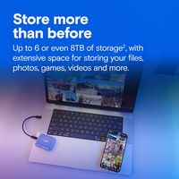 Crucial - X10 2TB External USB-C SSD - Blue - Angle