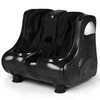 Costway - Leg Massager Shiatsu Kneading Rolling Vibration Heating Foot Calf Black - Black - Angle