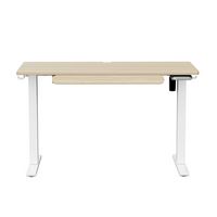 HUANUO - Adjustable Standing Desk with Storage Drawer - 48″ x 24″ - Natural - Angle