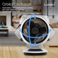 Lasko - Whirlwind Orbital Motion Air Circulator Fan with Timer and Remote Control - White - Angle