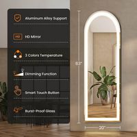 Bestier 20 x 63 Inches 3 Color Lighting Standing Mirror, Floor Standing Mirror with LED Lights - ... - Angle