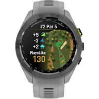 Garmin - Approach S70 GPS Smartwatch 42mm Ceramic - Black Ceramic Bezel with Powder Gray Silicone... - Angle