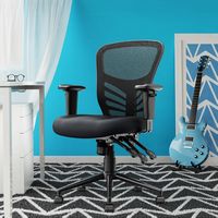 Click365 - Flow Mid-Back Mesh Office Chair - Black - Angle