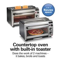 Hamilton Beach - 2-in-1 Oven & Toaster - Stainless Steel - Angle