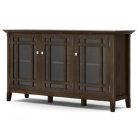 Simpli Home - Bedford Wide Storage Cabinet - Dark Tobacco Brown - Angle