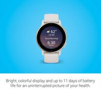 Garmin - vívoactive 5 GPS Smartwatch 42 mm Fiber-reinforced polymer - Gold Aluminum and Ivory - Angle