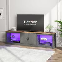 Bestier LED Entertainment Center for Living Rooms Fits TVs up to 75 Inches - Black - Angle