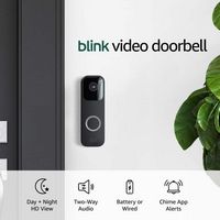 Blink - Smart Wifi Video Doorbell – Wired/Battery Operated - Black - Angle