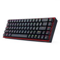 REDRAGON - K631-RGB 65% Wired Mechanical Red Switch Gaming Keyboard with RGB Backlighting - Black - Angle