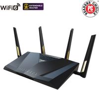 ASUS - AX6000 Dual Band Wi-Fi 6 Router - Black - Angle