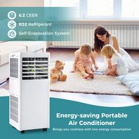 Costway 5000 BTU Portable Air Conditioner Cools up to 250 sq.ft with Dehumidifier and Fan Sleep M... - Angle
